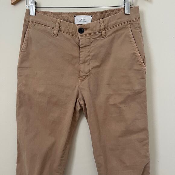 Mr P. Straight Leg Cotton-Blend Chino Pants in Sand Size 28 - Picture 2 of 13